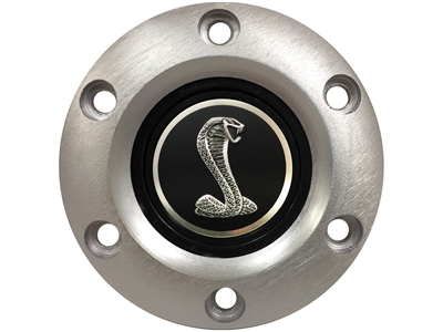 Auto Pro USA , Volante , Ford , Mustang , Tiffany Snake , Cobra , Horn Button , 6 Bolt , after market , deluxe , black , chrome , brushed