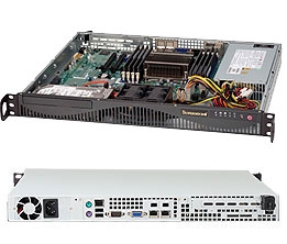 Supermicro 1U SuperChassis CSE-512F-441B 8 Hot-swap 2.5'' SAS/SATA HDD trays UIO Full height Full Length Low Profile expansion 80PLUS Platinum Optimized for DP motherboards Full Warranty