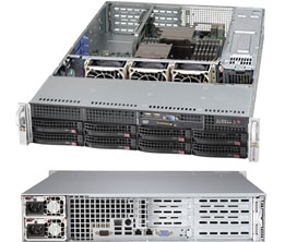 Supermicro 1U SuperChassis CSE-825TQ-R500WB
 8 Hot-swap 2.5'' SAS/SATA HDD trays UIO Full height Full Length Low Profile expansion 80PLUS Platinum Optimized for DP motherboards Full Warranty