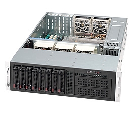 Supermicro 3U SuperChassis CSE-835TQ-R800B 8 Hot-swap 3.5'' SAS/SATA drive bays 2x5.25" Drive Bays 7 Full Height Full Length expansion Redundant 80 PLUS Platinum Power Supply Full SES2 Support is only available on SAS motherboard Full Warranty