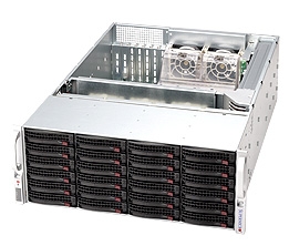 Supermicro Black 4U SuperChassis CSE-846E16-R1200B nexenta support 24 Hot-swap 3.5'' SAS/SATA HDD bays SAS2 expander Mini-i-Pass 1200W (1+1) Gold Level Redundant Power Supply Palletized package for secure transportation Full Warranty