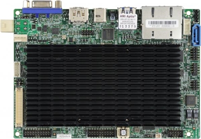 Supermicro A2SAN-H Motherboard, 3.5" SBC, Intel Atom processor E3940 (9.5W, 4C), Low Power, Embedded, Intel Goldmont microarchitecture 14nm, System-on-Chip, Up to 8GB 1866MHz DDR3L Non-ECC SO-DIMM in 1 socket, Dual GbE LAN with Intel i210-AT