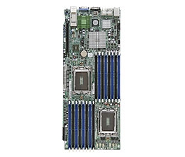 Supermicro A+ H8DGT-HIBQF AMD motherboard Opteron 6000 Proprietary form factor Dual 1944-pin Socket G34 Dual-port GbE up to 512GB DDR3 6 ports SATA2 via AMD sp5100 RAID Mellanox ConnectX-2 IB with Single QSFP connector support IPMI 2.0 Full warranty