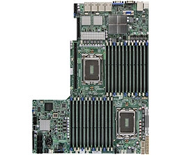 Supermicro A+ H8DGU-LN4F+ AMD Motherboard Proprietary Form Factor Dual Opteron 6000 series 1944-pin Socket G34 up to 768GB DDR3 RAMS 2 Dual-port GbE Lan 6 SATA2 ports via SP5100 RAID 0,1,10 Integrated Graphics IPMI 2.0 KVM Full Warranty