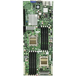 Supermicro MBD-H8DMT-F Dual 1207-pin Socket F Dual Port GbE Zoar LAN Integrated Graphics IPMI 2.0 Dedicated Lan SATA2 connection RAID 0,1,0+1,5, JBOD nVidia MCP55 Chipset Full Warranty