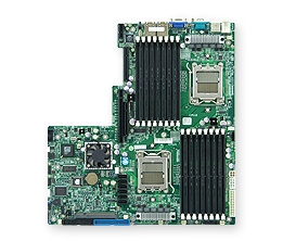Supermicro MBD-H8DMU+
 Dual 1207-pin Socket F GbE LAN Port Matrox Graphic SATA2 controller RAID 0,1,10 IPMI 2.0 Full Warranty