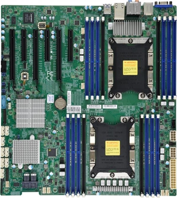 Supermicro MBD-X11DAC Motherboard E-ATX Skylake Broadcom 3008 SAS3 SW RAID Workstation, Dual Socket P (LGA 3647) supported, CPU TDP support 205W, 2 UPI up to 10.4 GT/s