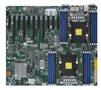 Supermicro X11DPX-T Motherboard LGA 3647 Dual socket P (Bulk)
11 PCI-E Slots, 3 UPI, Dual 10GbE, 2666MHz DDR4