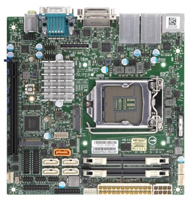 Supermicro X11SCV-L Motherboard Mini-ITX High Performance, Embedded, 6-Core, 8th Generation Intel Core i7/i5/i3/Pentium/Celeron Processor, Single Socket H4 (LGA 1151) supported, CPU TDP support Up to 95W TDP