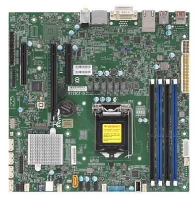 Supermicro X11SCZ-Q Motherboard uATX, Single Socket H4 (LGA 1151), Intel Q370, vPro, AMT, High Performance, 2666MHz DDR4 8th Generation Intel Core i7/i5/i3/Pentium/Celeron Processor, CPU TDP support, Up to 95W TDP, Intel Q370, Up to 64GB Unbuffered