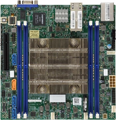 Supermicro X11SDV-16C-TLN2F Motherboard Mini-ITX, FCBGA2518, Intel Xeon Processor D-2183IT, Dual LAN with 10GBase-T with Intel X557, 16-Core, 32 Threads, 100W System on Chip, Skylake-D, 16-Core, NVMe, Dual 10GbE