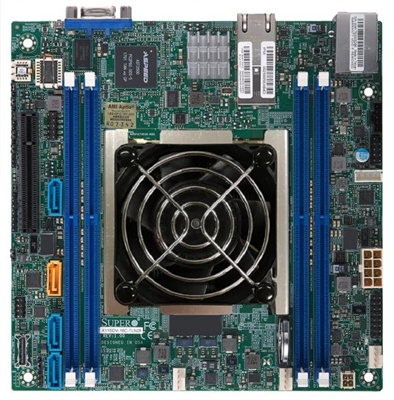 Supermicro X11SDV-8C+-TLN2F Motherboard Mini-ITX, FCBGA2518, Intel Xeon Processor D-2141I, Dual LAN with 10GBase-T with Intel X557, System on Chip, Skylake-D, 8-Core, NVMe, Dual 10GbE