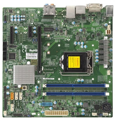 Supermicro X11SSQ-L Motherboard Micro-ATX Single socket H4 (LGA 1151) Embedded, Desktop, supports Intel 7th/6th Gen. Core i7/i5/i3 series, Intel Celeron and Intel Pentium Intel H110 Chipset Up to 32GB Unbuffered Non-ECC UDIMM DDR4 2400MHz; 2 DIMM slots