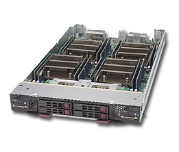 Supermicro Twin Blade SBI-7228R-T2F2 Dural socket R3 LGA 2011 Intel Xeon E5-2600v3 DDR4 2x2.5-in SATA3 Hot-Swap IPMI 1xFDR Black