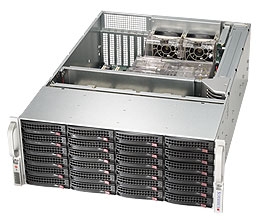 Supermicro Black 4U SuperChassis CSE-846E1-R900B 4U Storage Chassis with Expender for Scalability 24x 3.5" Hot-swap SAS Drive Bays with SES2 2x 2.5" Hot-swap SAS Drive Bays on rear side of Chassis1280W Redundant Power Supplies Full Warranty