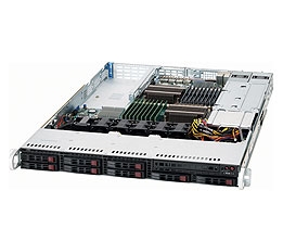 Supermicro 1U  Server SYS-1026T-URF4+ Barebone Dual 1366-pin LGA Sockets Supports up to two Intel 64-bit Xeon processors 2X Intel 82576 Dual-Port GbE 8 x 2.5" Hot-swap SATA Drive Bays 700W Gold-Level Redundant Power Supply Full Warranty