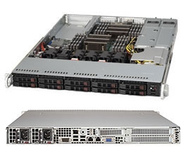 Supermicro SuperServer SYS-1027R-N3RF Dual LGA2011 Reduduant Power 10 x 2.5" SAS/SATA 1U Server Barebone System (Black)