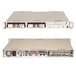 Supermicro 1U Server SYS-5014C-T Barebone Single LGA775 Prescott ZIF Socket Supports an Intel Pentium 4 processor 2x Broadcom BCM5721 Gigabit LAN Controllers 2x 3.5" SATA Drive Bays  260W Power Supply Full Warranty