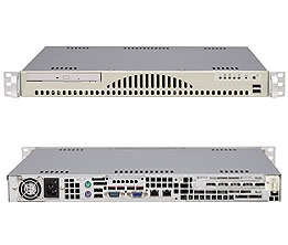 Supermicro 1U Server SYS-5015M-MR+B Barebone Single LGA 775 Socket ZIF 1x3.5'' Internal Drive Bay 2 PCI-e Gigabit LAN ATI Graphics 260W power supply Full Warranty