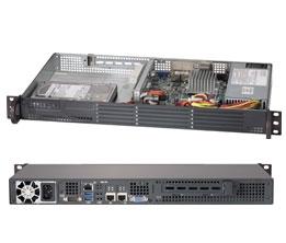 Supermicro 1U Server SYS-5017A-EF Barebone Intel Atom Intel Atom Processor S1260 2x 3.5" Fixed SATA3 HDD bays with RAID options Up to 8GB ECC DDR3 2x GbE via Intel i350AM2 IPMI 2.0 on Dedicated LAN port 200W Low-noise power supply with PFC Full Warranty