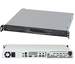 Supermicro 1U Server SYS-5017C-MF Barebone Single socket H2 LGA 1155 supports Intel Xeon E3-1200 2x Internal 2.5"/3.5" HDDs Up to 32GB DDR3 ECC 1333MHz Intel 82579LM and 82574L GbE  IPMI 2.0 6x SATA 2.0 350W Gold Level Power Supply Full Warranty