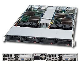 Supermicro 1U  Server SYS-6016TT-IBQF Barebone Dual 1366-pin LGA Sockets Supports up to two Intel 64-bit Xeon processor(s) IPMI 2.0 Intel 82576 Dual-Port GbE  2x Hot-swap SATA Drive Bays 1200W Gold-level High-efficiency Power Supply Full Warranty