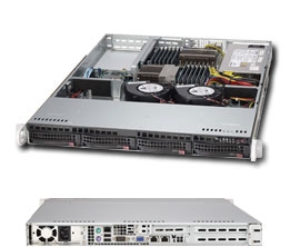 Supermicro 1U SuperServer SYS-6017B-NTF Dual socket B2 LGA 1356 supports Intel Xeon processor E5-2400  Intel i350 Dual port GbE Controller 4x Hot-swap 3.5" SATA HDD Bays 600W High-efficiency Power Supply Full Warranty