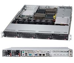 Supermicro 1U SuperServer SYS-6017B-URF Dual socket B2 LGA 1356 supports Intel Xeon processor E5-2400 Intel i350 Dual port GbE Controller 4x Hot-swap 3.5" SAS/SATA HDD Bays 500W Redundant Power Supplies Full Warranty