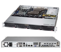 Supermicro 1U Server SYS-6017R-MTLF Barebone LGA 2011 Dual socket R supports Intel Xeon processor E5-2600  Intel i210 Dual port GbE IPMI 2.0+ KVM with Dedicated LAN 4x Hot-swap 3.5" SAS HDD Bays 440W High-efficiency Power Supply Full Warranty