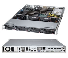 Supermicro 1U Server SYS-6017R-TDF+ Barebone LGA 2011 Dual socket R supports Intel Xeon processor E5-2600  IntelÂ® i350 Dual port  GbE 4x 3.5" Hot-swap SATA HDD Bays SATA 2.0 RAID 0, 1, 5, 10 600W High-efficiency power supply Full Warranty