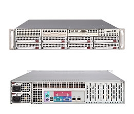 Supermicro 2U Server SYS-6025B-3RV Dual Intel 64-bit Xeon Quad-Core or Dual-Core, 667/1066/1333MHz FSB Intel (ESB2/Gilgal) 82563EB Dual-port GbE 8 x 3.5" Hot-swap SAS Drive Trays with SES2 700W High-efficiency Redundant  Power Supply Full Warranty