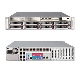 Supermicro 2U Server SYS-6025B-3V Dual Intel 64-bit Xeon Quad-Core or Dual-Core, 667/1066/1333MHz FSB Intel (ESB2/Gilgal) 82563EB Dual-port GbE 8 x 3.5" Hot-swap SAS Drive Trays with SES2 560W High-efficiency Power Supply Full Warranty