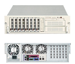 Supermicro 3U Server SYS-6035B-8 / 6035B-8B Dual 771-pin LGA Sockets Platinum Level power supplies Full Warranty (Black & Beige)XeonÂ® Quad-Core
    or Dual-Core, with 667 / 1066 / 1333
    MHz FSB DIMM