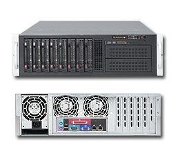 Supermicro 3U Server SYS- 6036T-TF Dual 1366-pin LGA Sockets Platinum Level power supplies Full Warranty (Black)
 12x 240-pin DIMM sockets Drive Bays SAS or enterprise SATA HDD only recommended
