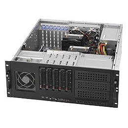 Supermicro Intel 4U SYS-6046T-TUF Dual 1366-pin LGA Sockets Supports up to two Intel 64-bit Xeon processor  Intel 5520 Integrated Dual Intel 82574L GbE Controller IPMI 2.0 865W High-efficiency Power Supply Full Warranty