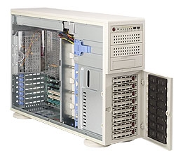 Supermicro Intel 4U SYS-7045B-TR+ Dual 771-pin LGA Sockets Supports up to two Intel 64-bit Xeon processor Intel (ESB2/Gilgal) 82563EB Dual-port GbE 8 x 3.5" Hot-swap Drive Bays 800W High Efficiency Redundant Power Supply Full Warranty