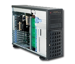 Supermicro Intel 4U SYS-7046A-HRplus Dual 1366-pin LGA Sockets Supports up to two Intel 64-bit Xeon processor Intel 82576 Dual-port GbE 8 x 3.5" Hot-swap Drives Trays 6x SATA Hard Drives 1400W High Efficiency Redundant Power Supply Full Warranty