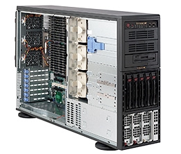 Supermicro Intel 4U SYS-8045C-3RB Quad Intel 64-bit Xeon MP Support 1066 MHz FSB Intel 87575EB Dual-port GbE 5 x 3.5" Hot-swap SAS/SATA Drive Bays 1200W High-efficiency Redundant Hot-swap Power Supply Full Warranty