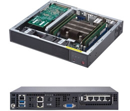 Supermicro SuperServer E300-9D Embedded/IoT Intel Xeon processor D-2123IT, Compact, Network Security Appliance, SDN-WAN, vCPE controller box, NFV Edge Computing Server, Virtualization Server, IoT Edge Computing / Gateway