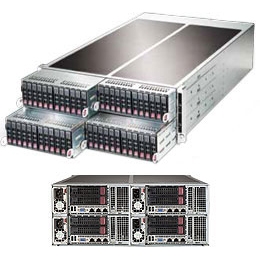 Supermicro FatTwin 4U SYS-F627R2-RTB+ Server Dual socket R (LGA 2011) supports Intel Xeon processor E5-2600 IPMI 2.0 SAS2 support via LSI 2208 1280W Redundant Power Supplies Full Warranty