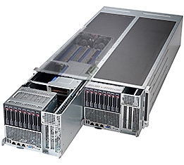 Supermicro 4U Server SYS-F647G2-FTPT+ Dual socket R LGA 2011 for Intel Xeon processor E5-2600 IPMI 2.0 with KVM and Dedicated LAN  Intel Intel i350-AM2 Dual port GbE LAN 4x Hot-swap 2.5" SATA3 Drive Bays 1600W Redundant Power Supplies Full Warranty