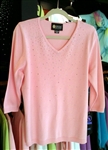 Christine Alexander V-Neck Pink Starshot Sweater