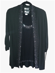 Christine Alexander Black 3/4 sleeve Cardigan