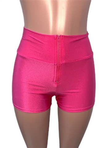 Hot_Pink_zipper_front_short_shorts