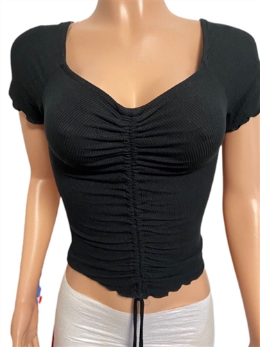 black_drawstring_ribbed_top