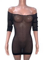 sexy_black_seamless_net_tunic_tops