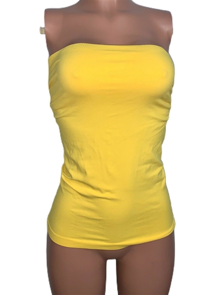 sexy yellow seamless tops for summer party wear.