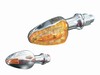 Bling Chrome Short Stalk Signal Lights - Clear