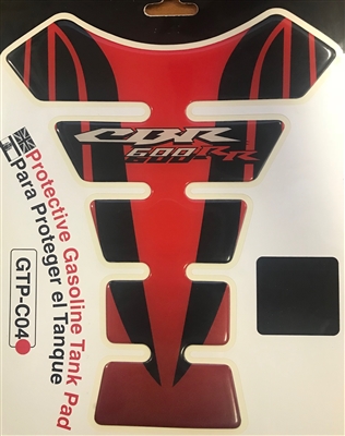 Black and Red Honda 600RR Tank Pad with White CBR600RR