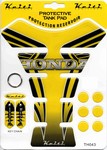 Keiti Yellow Honda Tank Pad with Wing Logos